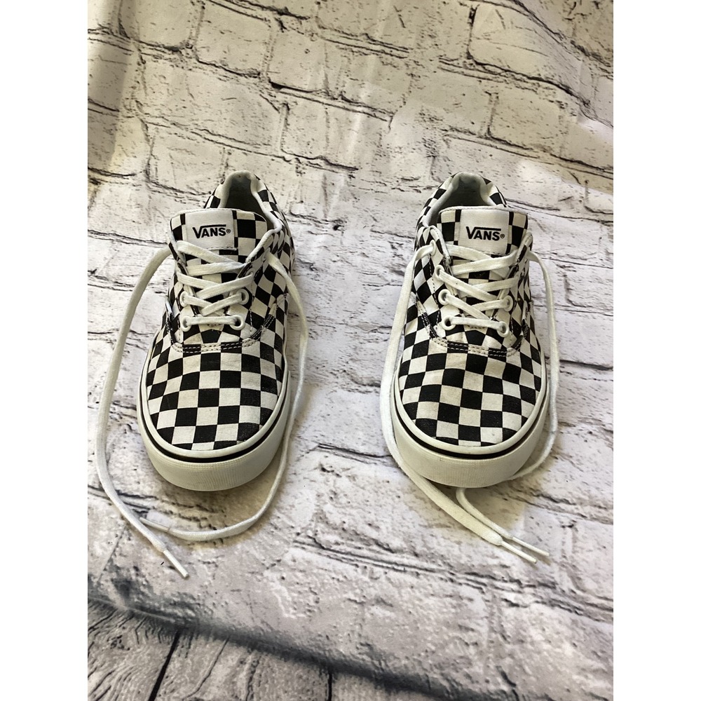 Vans Doheny Checkerboard Sneakers Womens 7 Black White Low Top Skate Shoes - Picture 3 of 5